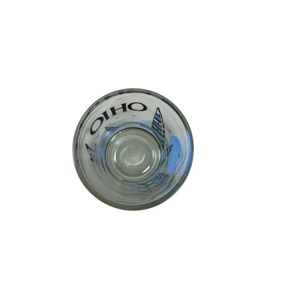 OHIO Sailboat Scene On Shot Glass Vintage